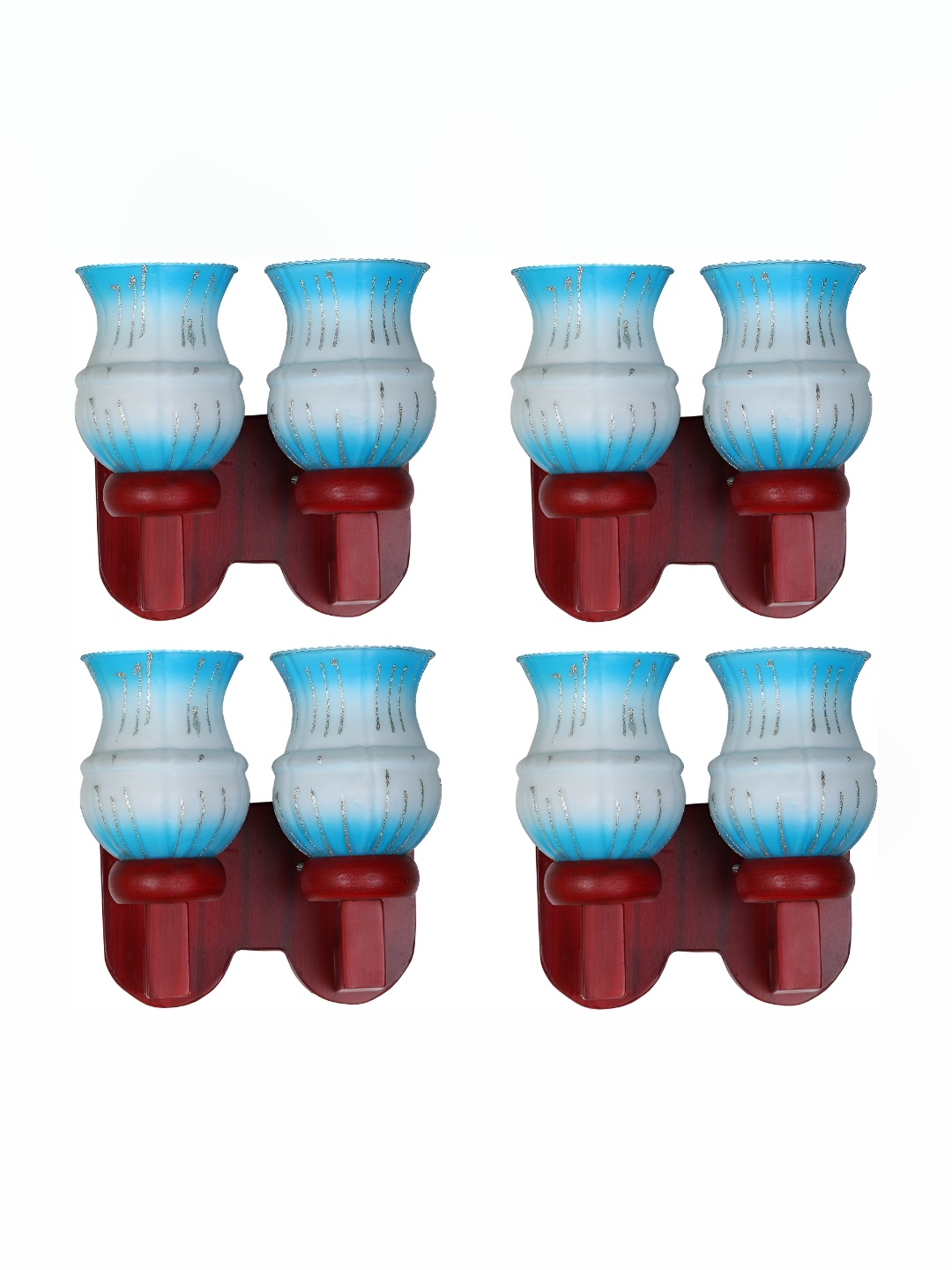 

1ST TIME Blue 4 Pieces Printed Glass Contemporary Wall Lamp
