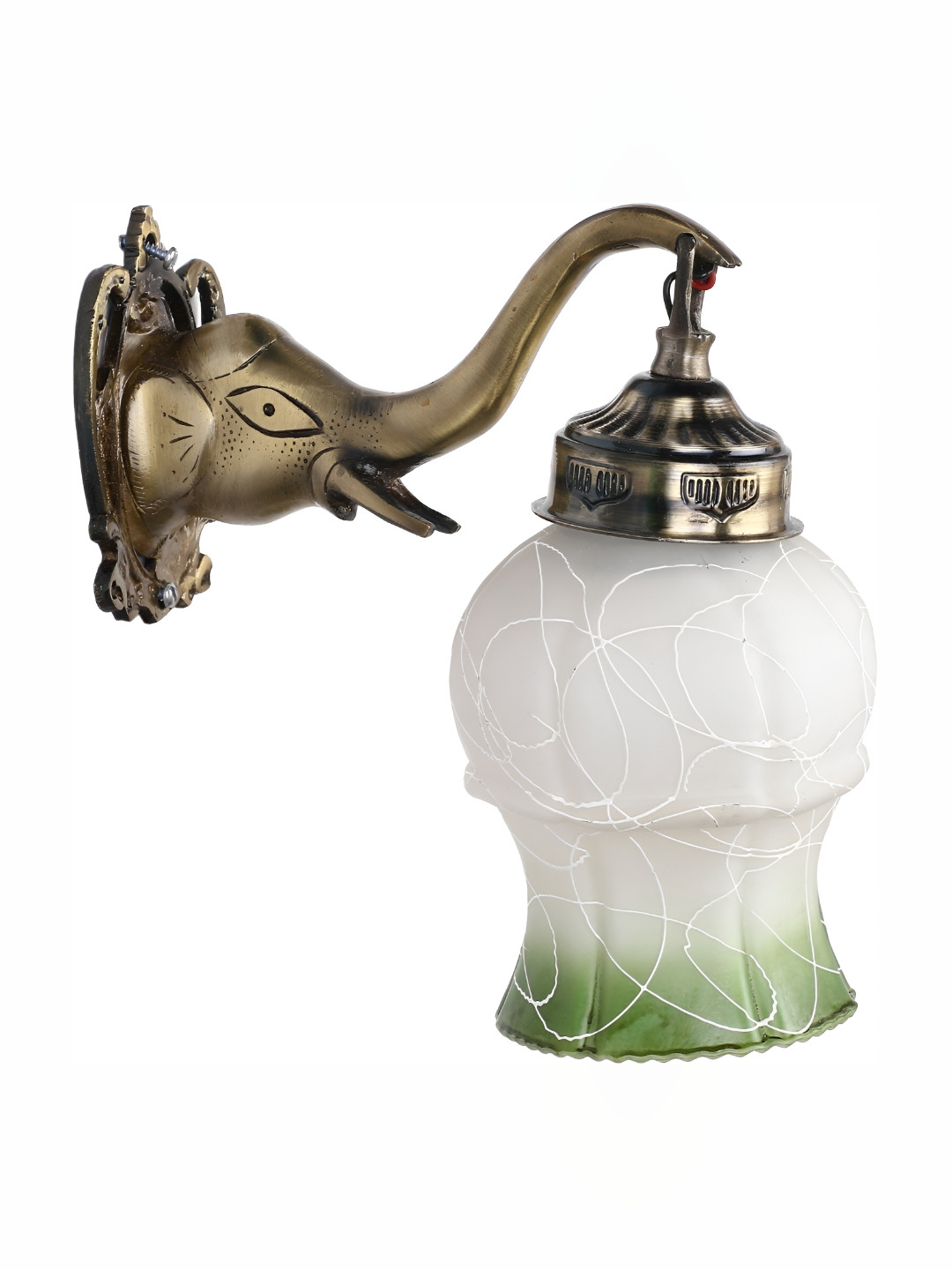 

1ST TIME White & Green Glass Contemporary Wall Lamp