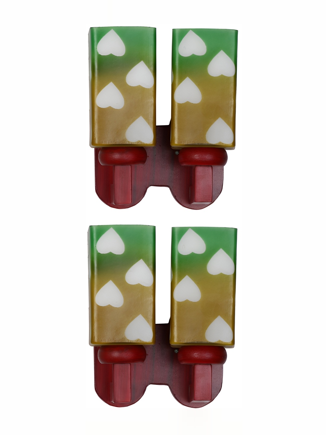 

1ST TIME Brown & Green 2 Pieces Printed Glass Contemporary Wall Lamps