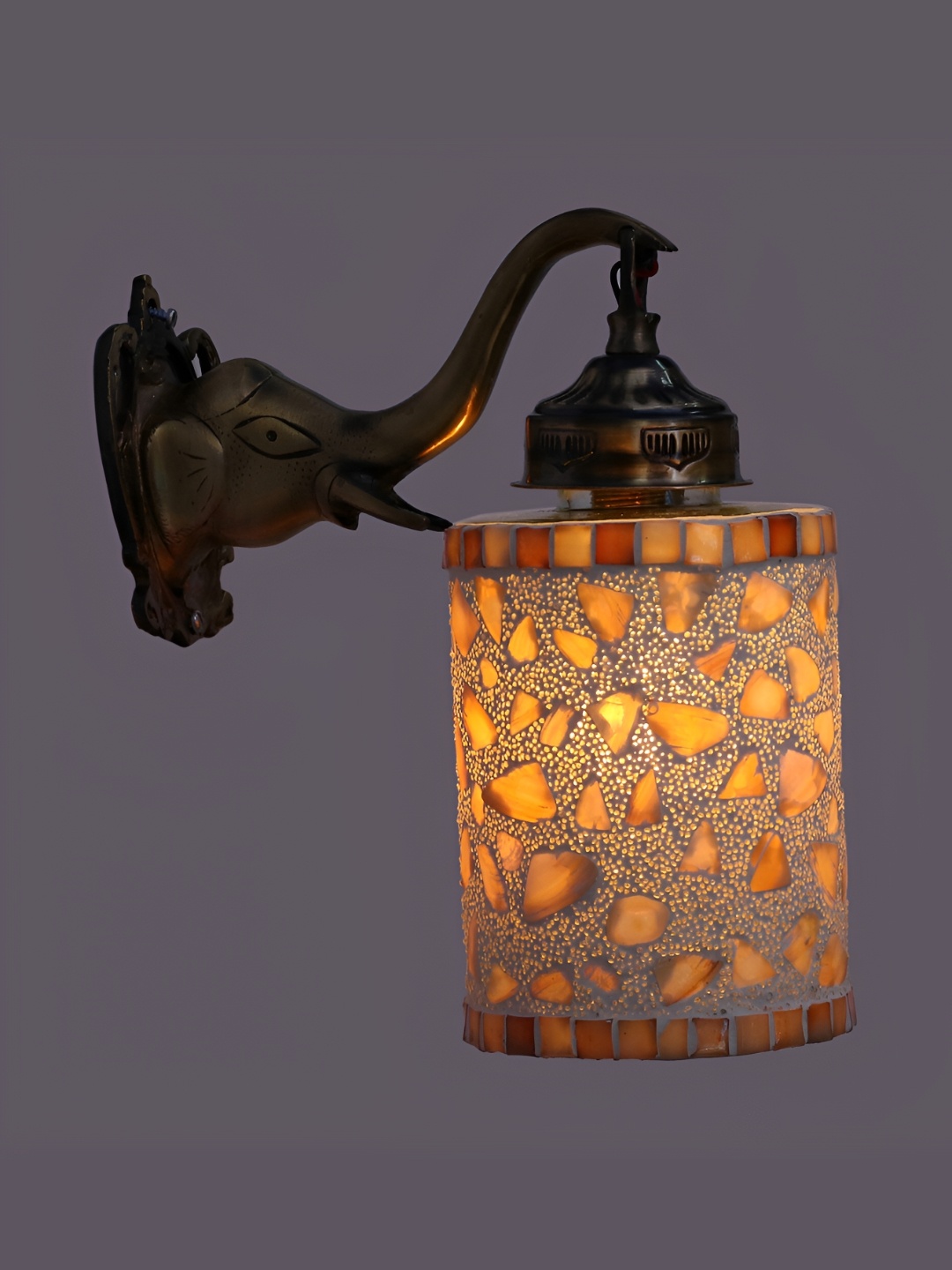 

1ST TIME White & Yellow Textured Glass Contemporary Wall Lamp