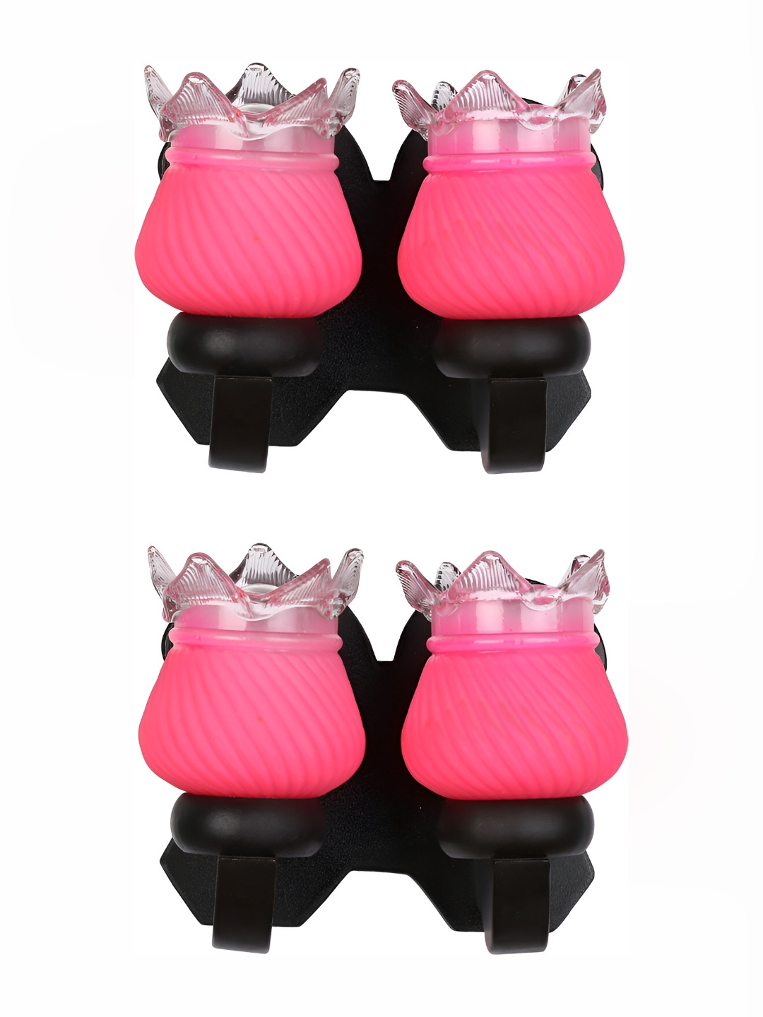 

1ST TIME Pink & Transparent 2 Pieces Printed Glass Traditional Wall Lamps