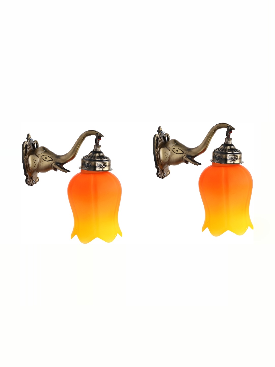 

1ST TIME Orange & Yellow 2 Pieces Glass Contemporary Wall Lamp