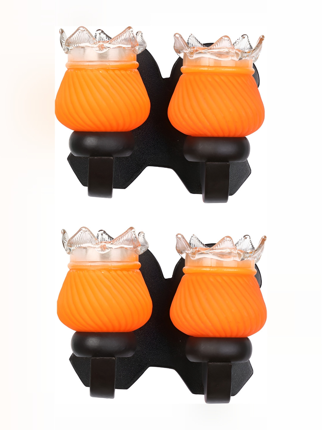 

1ST TIME Orange & Transparent 2 Pieces Textured Glass Contemporary Wall Lamp