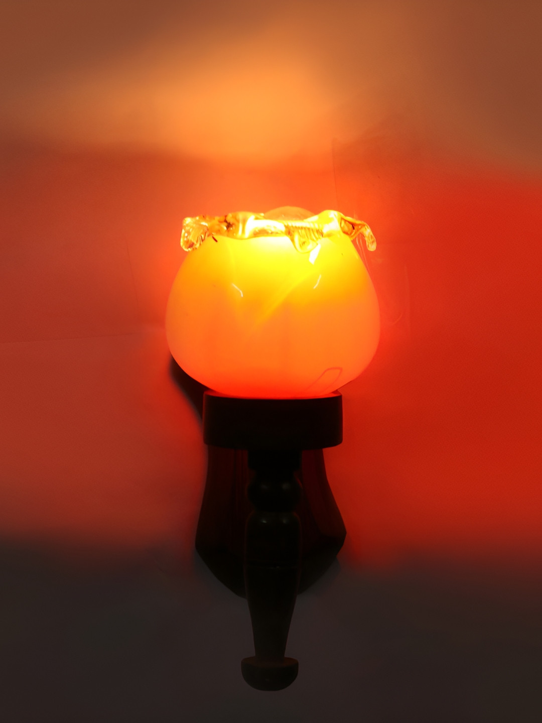 

1ST TIME Orange & Transparent Glass Contemporary Wall Lamp