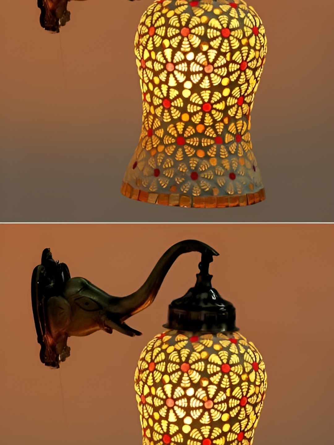 

1ST TIME White & Red 2 Pieces Textured Glass Contemporary Wall Lamp