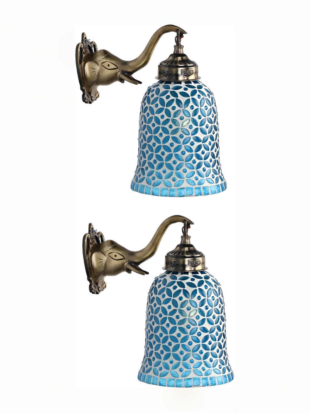 

1ST TIME White & Blue Textured Glass Contemporary Wall Lamp