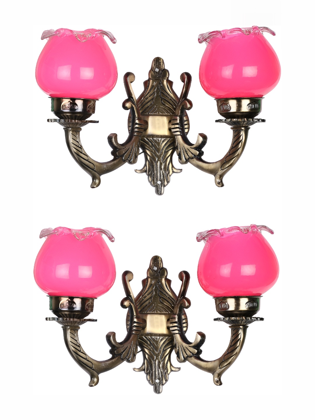 

1ST TIME Pink & Transparent 2 Pieces Glass Traditional Wall Lamp