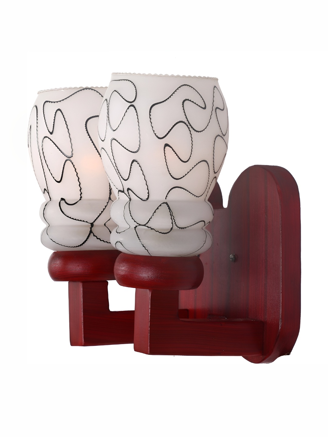 

1ST TIME White & Black Printed Glass Contemporary Wall Lamp