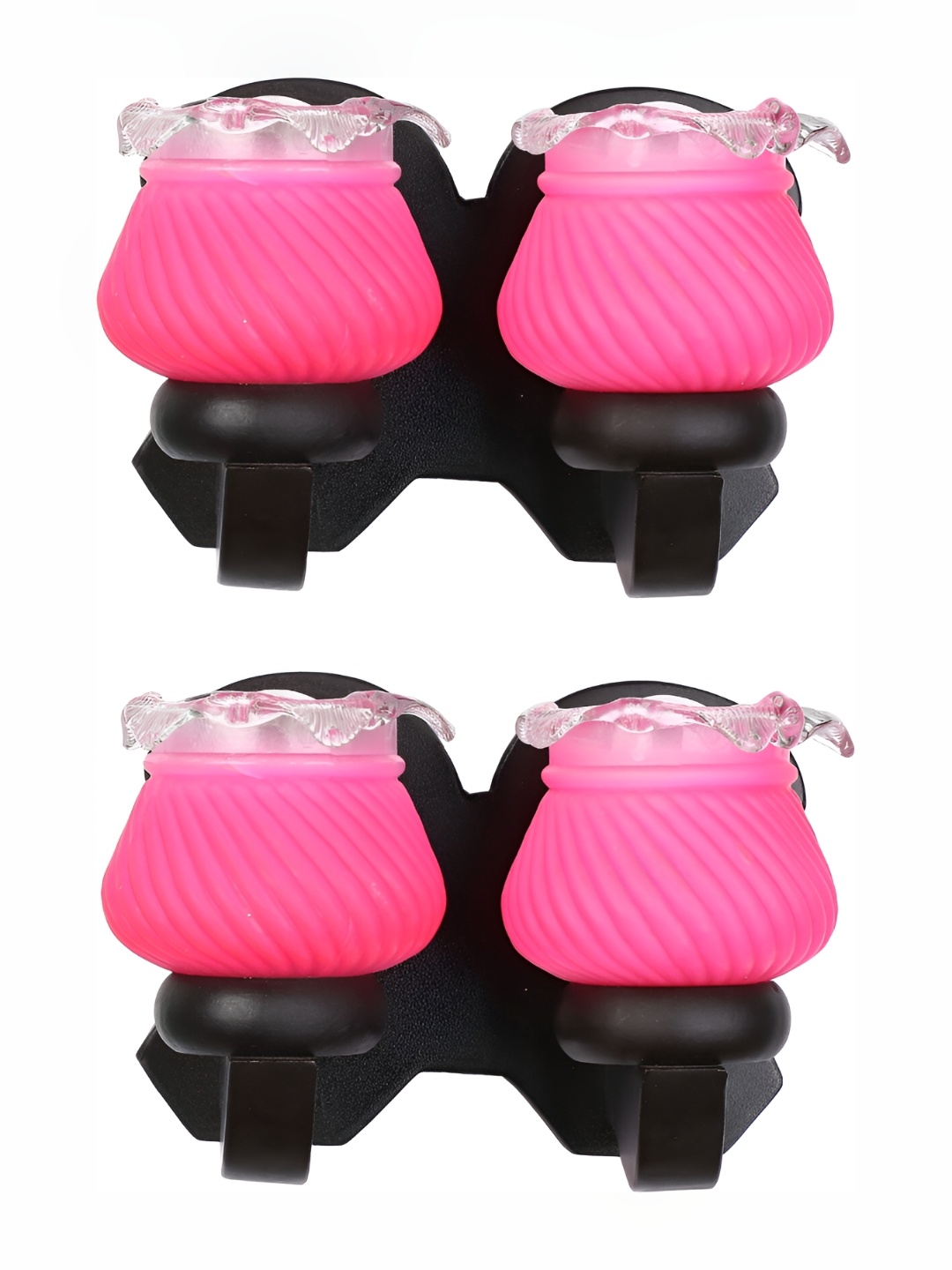 

1ST TIME Pink & Brown 2 Pieces Textured Glass Traditional Wall Lamp
