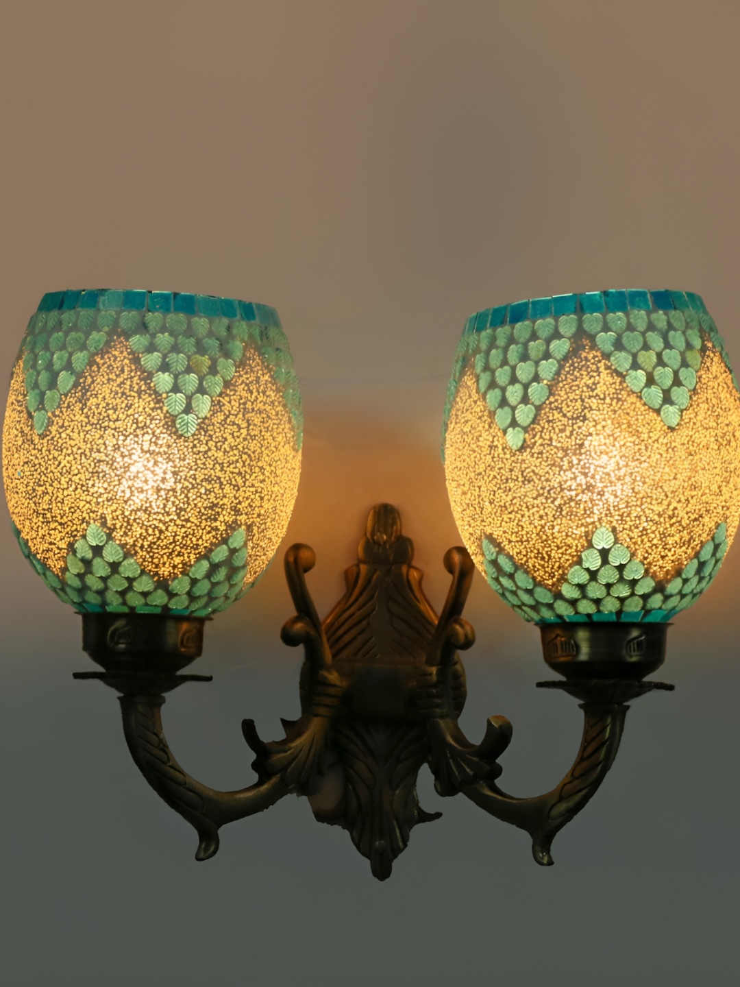 

1ST TIME White & Blue Textured Glass Contemporary Wall Lamp