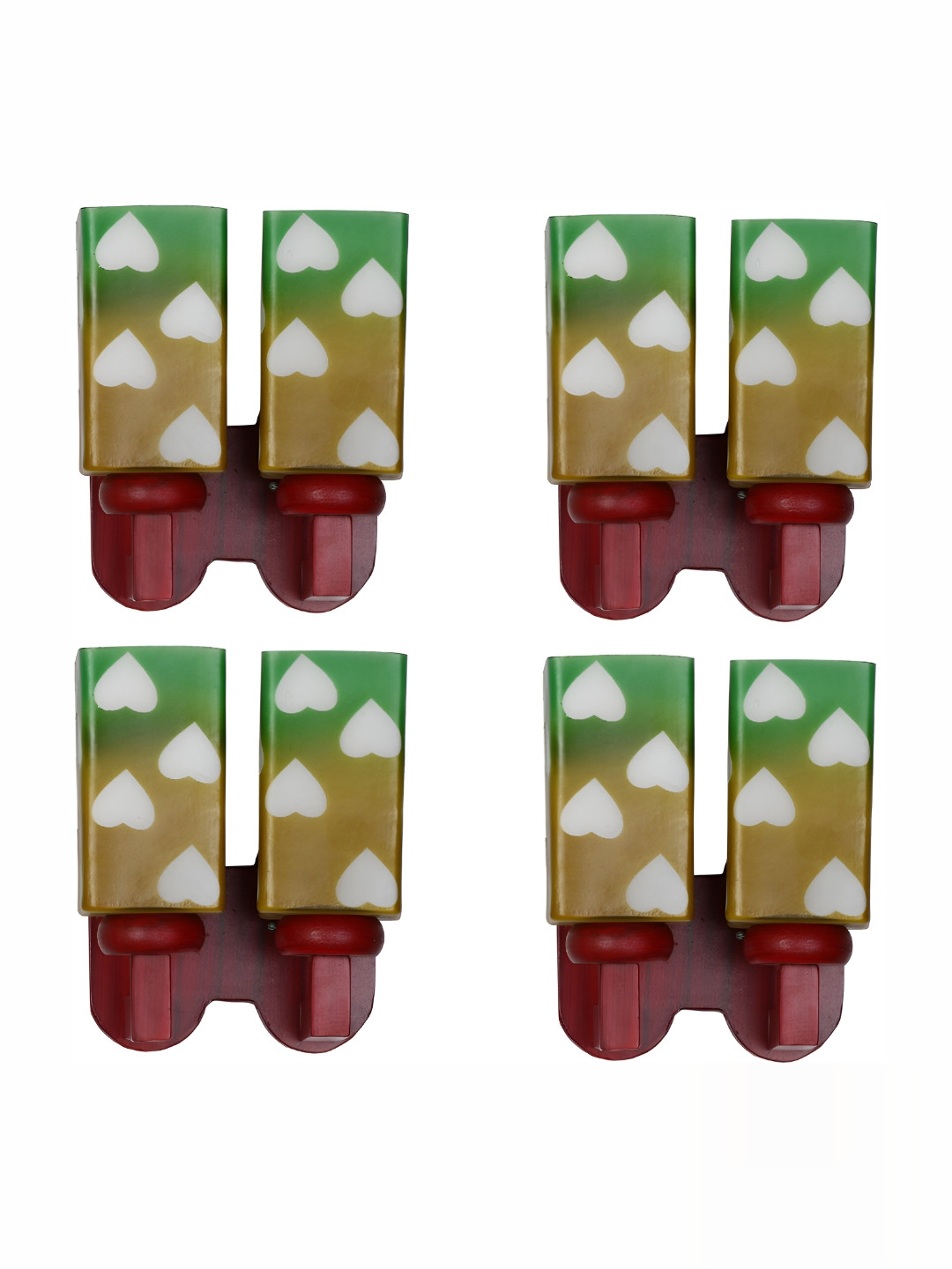 

1ST TIME Yellow & Green 4 Pieces Printed Glass Traditional Rectangle Shaped Wall Lamp