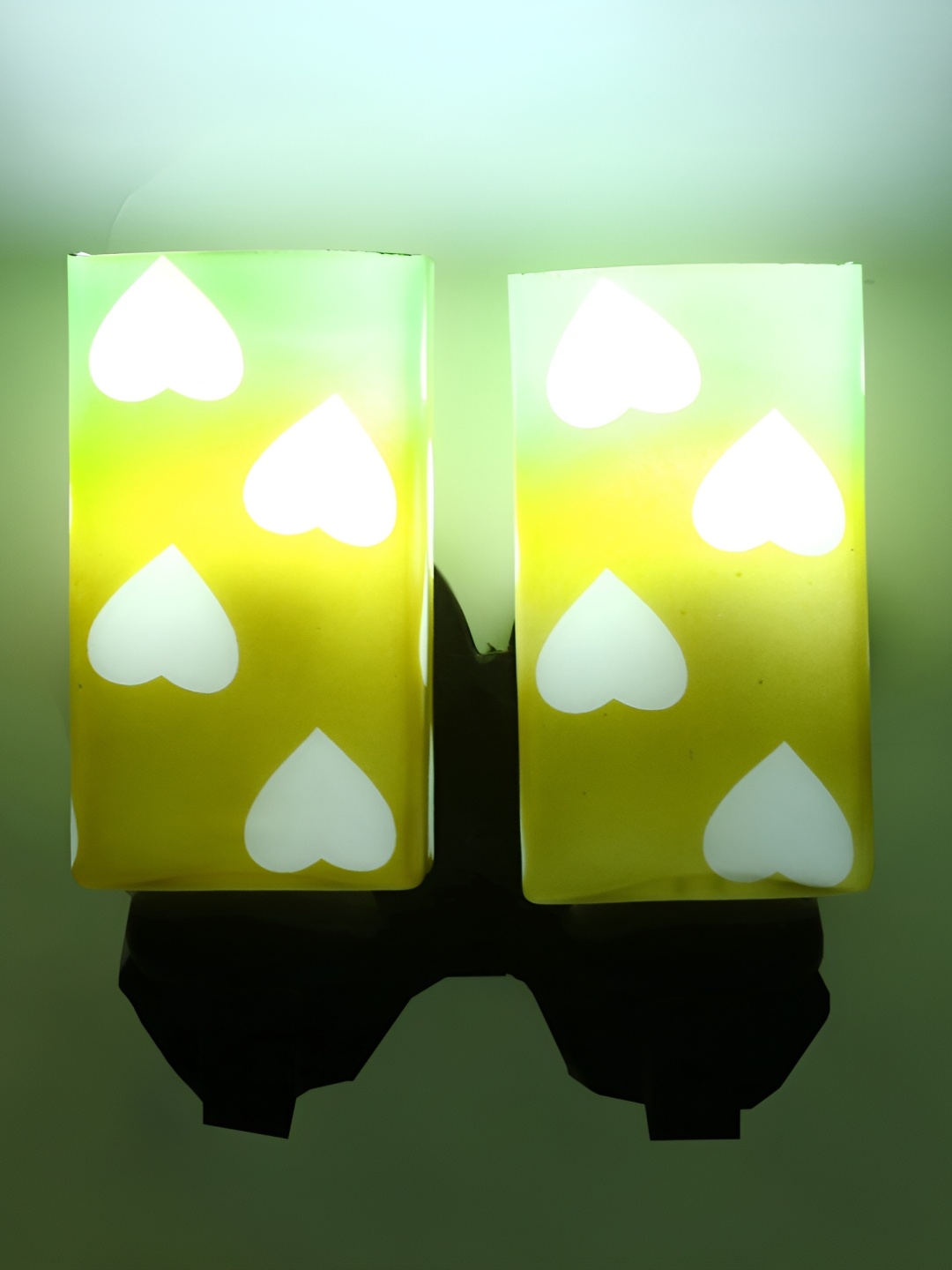 

1ST TIME Yellow & Green Printed Glass Rectangle Shaped Contemporary Wall Lamp