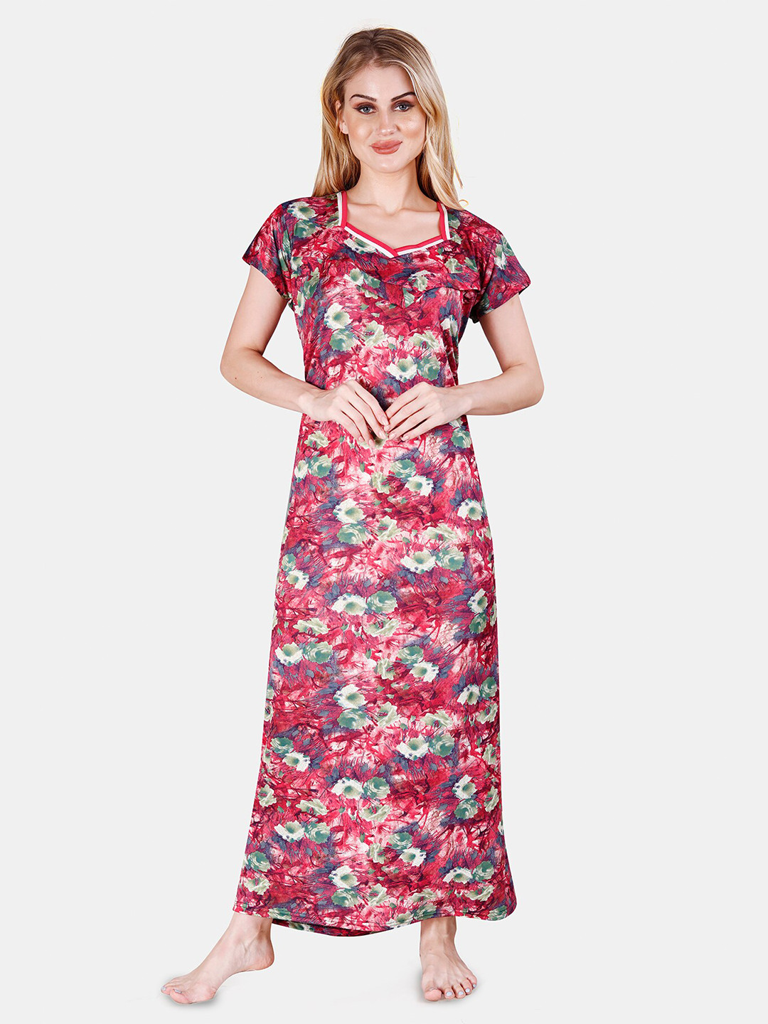 

Be You Printed Satin Maternity Maxi Nightdress, Pink