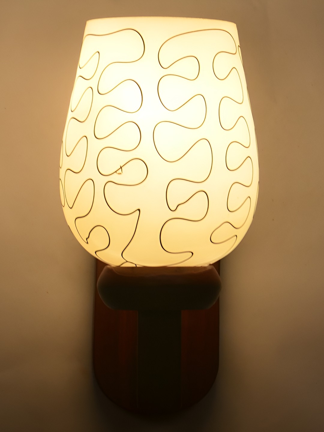 

1ST TIME White & Black Printed Glass Contemporary Wall Lamp