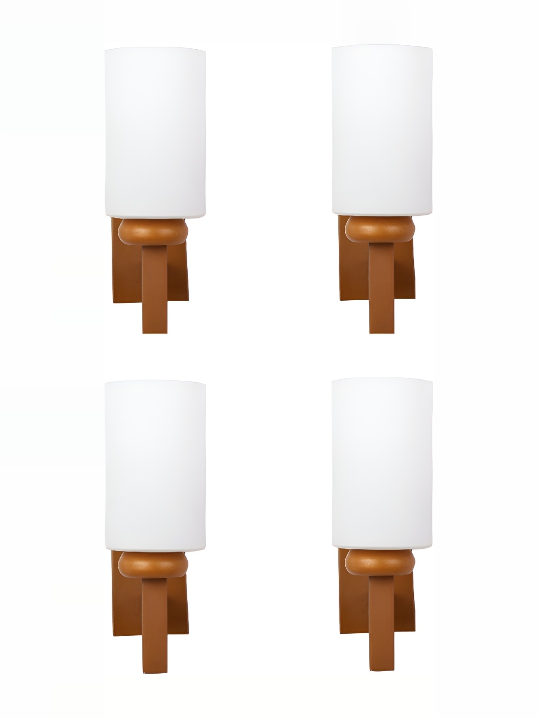 

1ST TIME White & Brown 4 Pieces Glass Cylinder Self Assembly Contemporary Wall Lamp