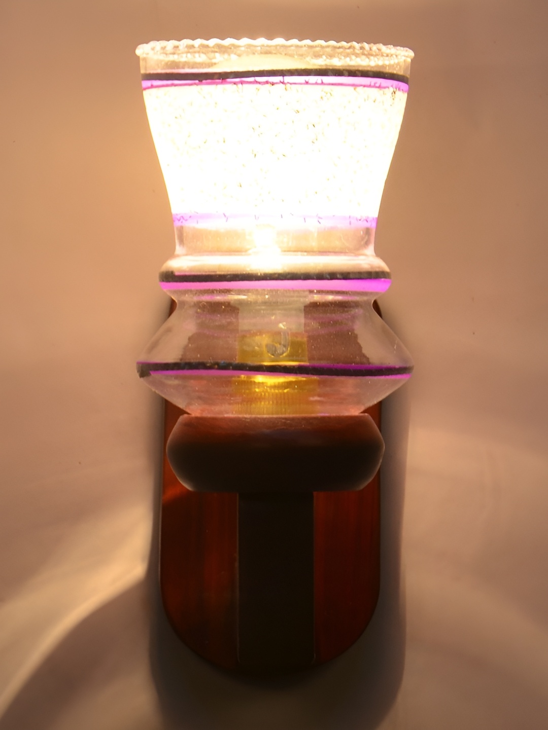 

1ST TIME Purple & Transparent Printed Glass Traditional Wall Lamp