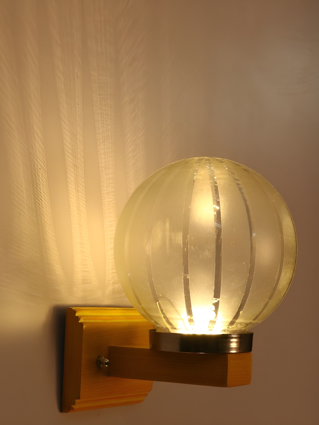 

1ST TIME Grey & Brown Spherical Shaped Glass Wall Lamp