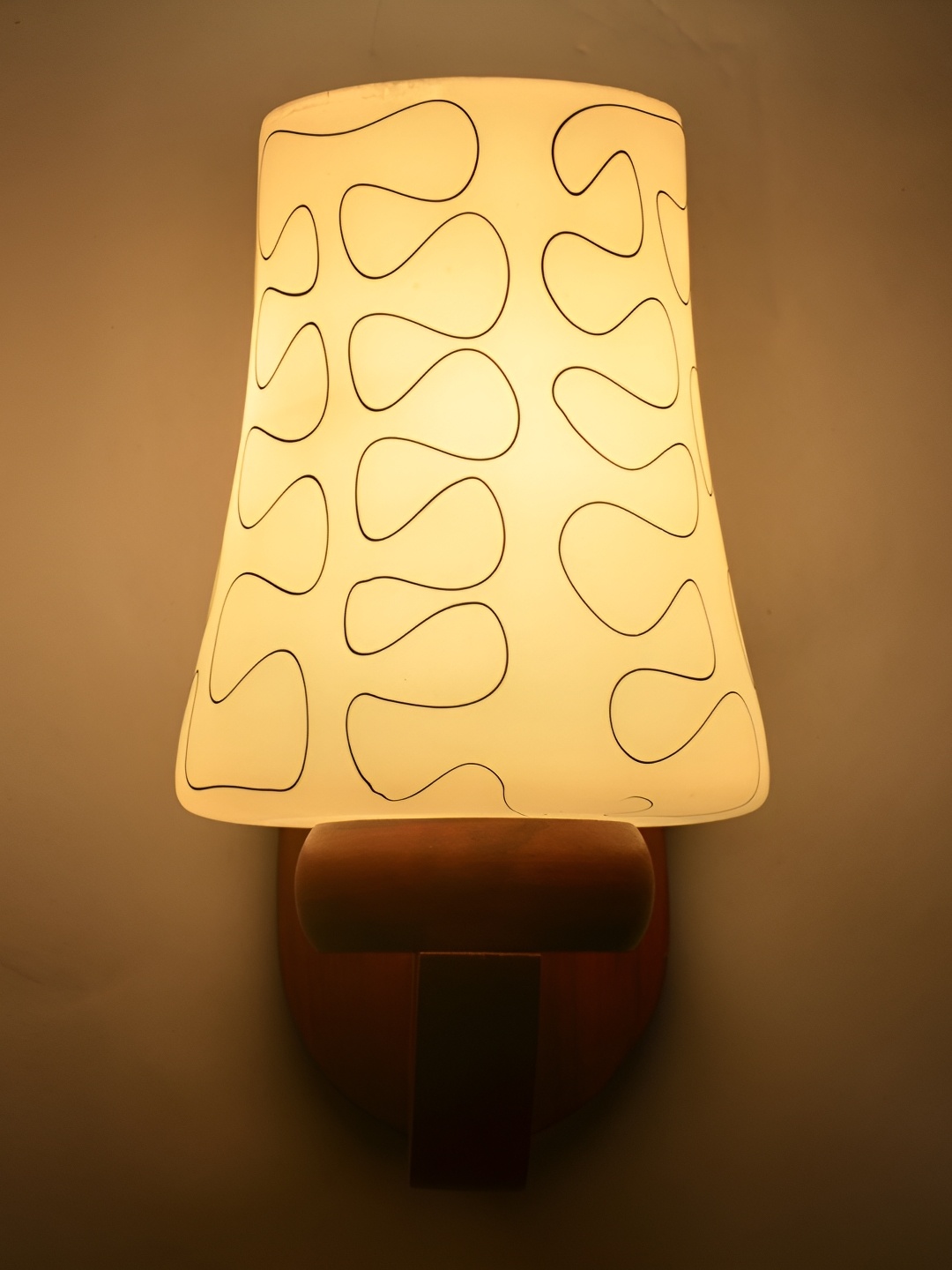 

1ST TIME White & Black Printed Abstract Shaped Contemporary Glass Wall Lamp Lamp