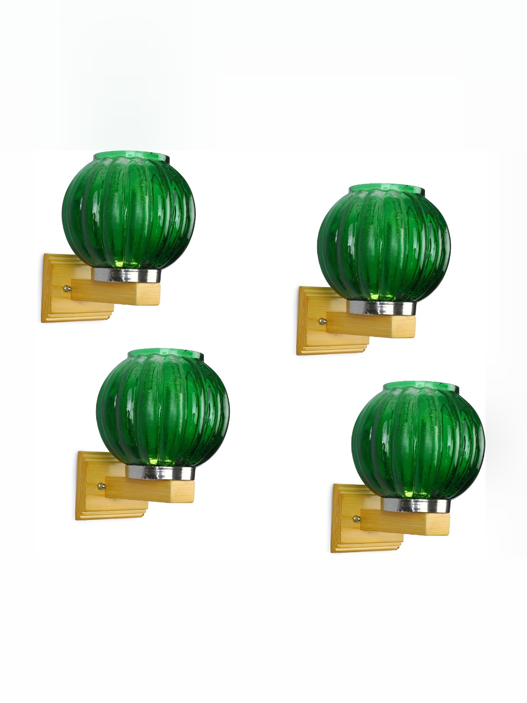 

1ST TIME Green 4 Pieces Glass Traditional Spherical Shaped Wall Lamp