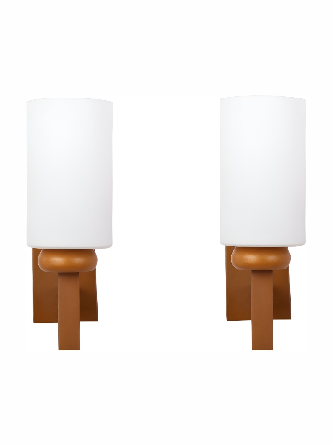 

1ST TIME White & Brown 2 Pcs Cylindrical Shaped Contemporary Glass Wall Lamp