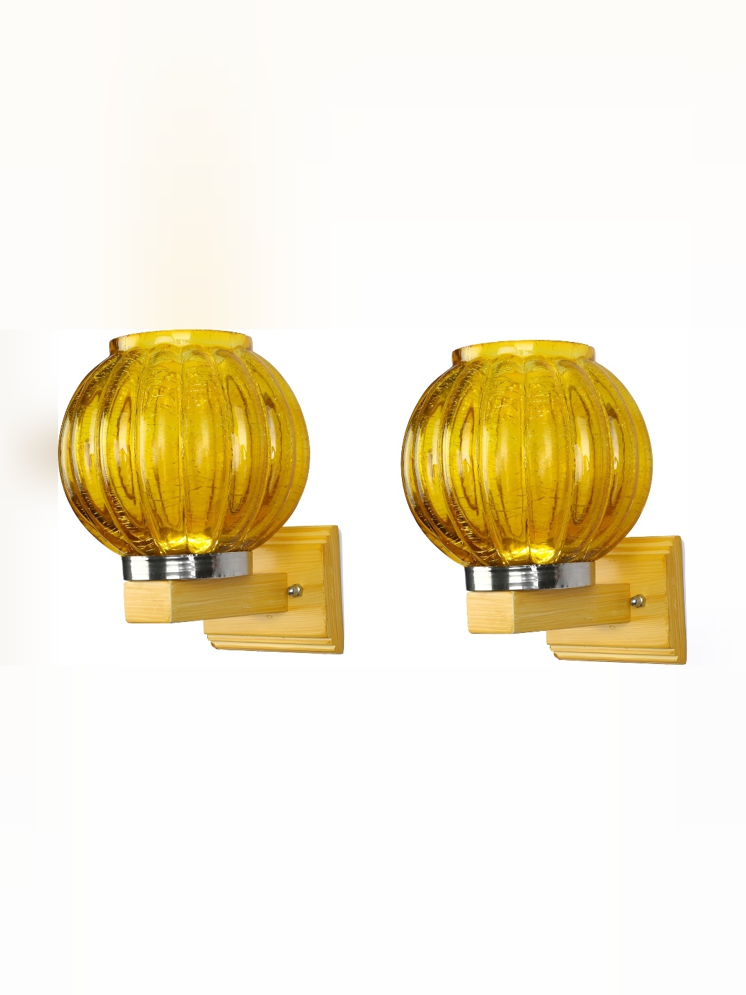 

1ST TIME Yellow 2 Pieces Glass Contemporary Spherical Shaped Wall Lamp