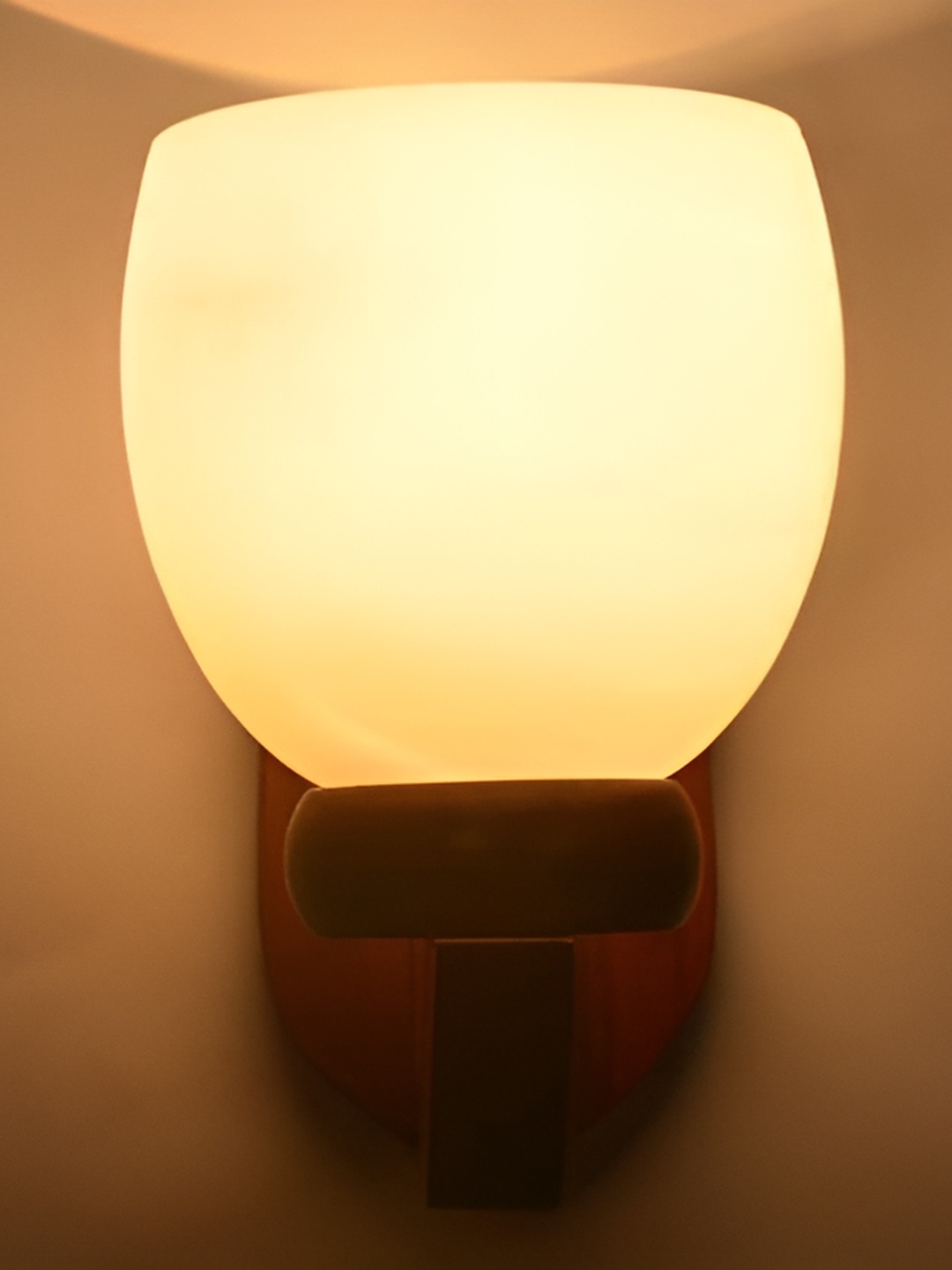 

1ST TIME White & Brown Glass Traditional Wall Lamp