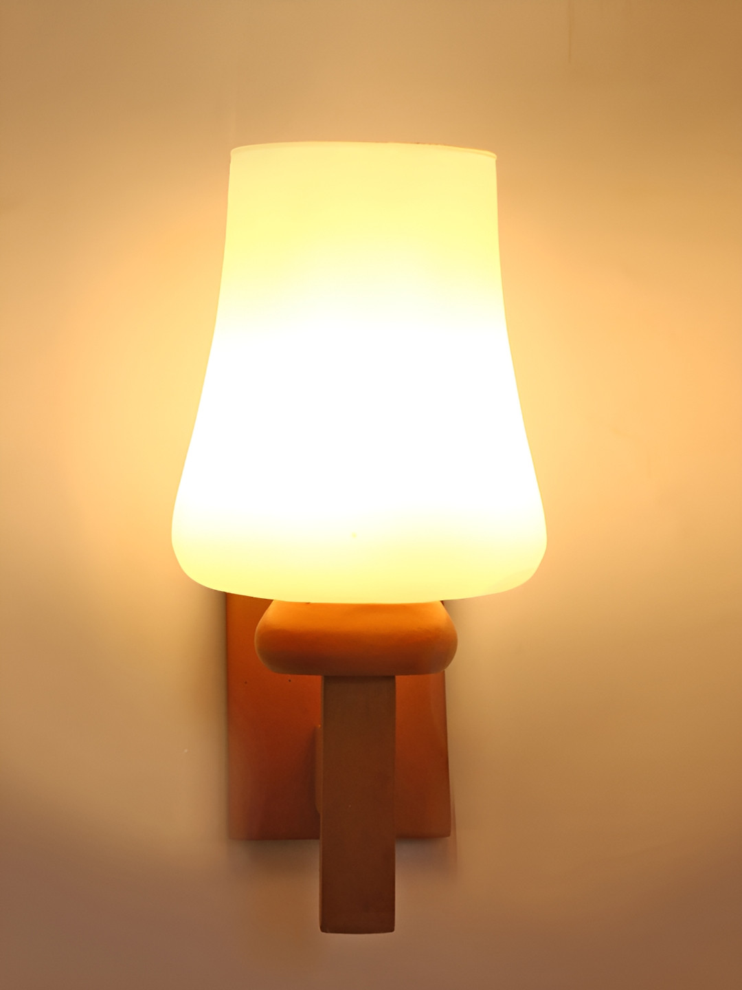 

1ST TIME White & Brown Glass Traditional Wall Lamp