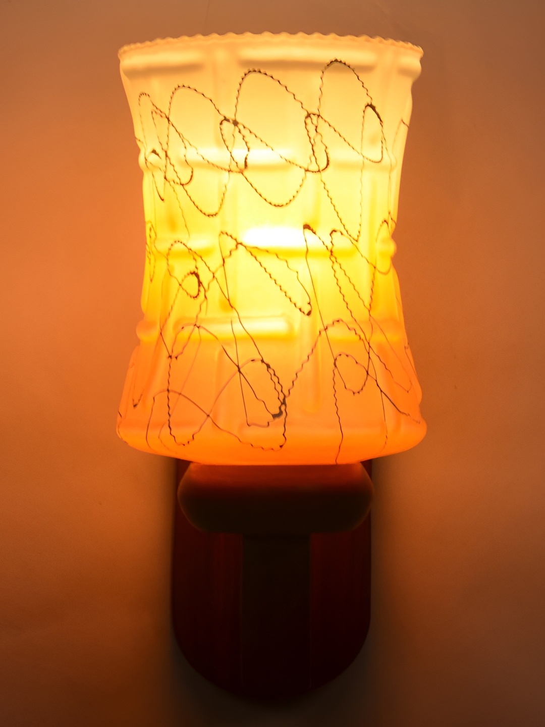 

1ST TIME Orange & White Printed Glass Contemporary Abstract Shaped Wall Lamp