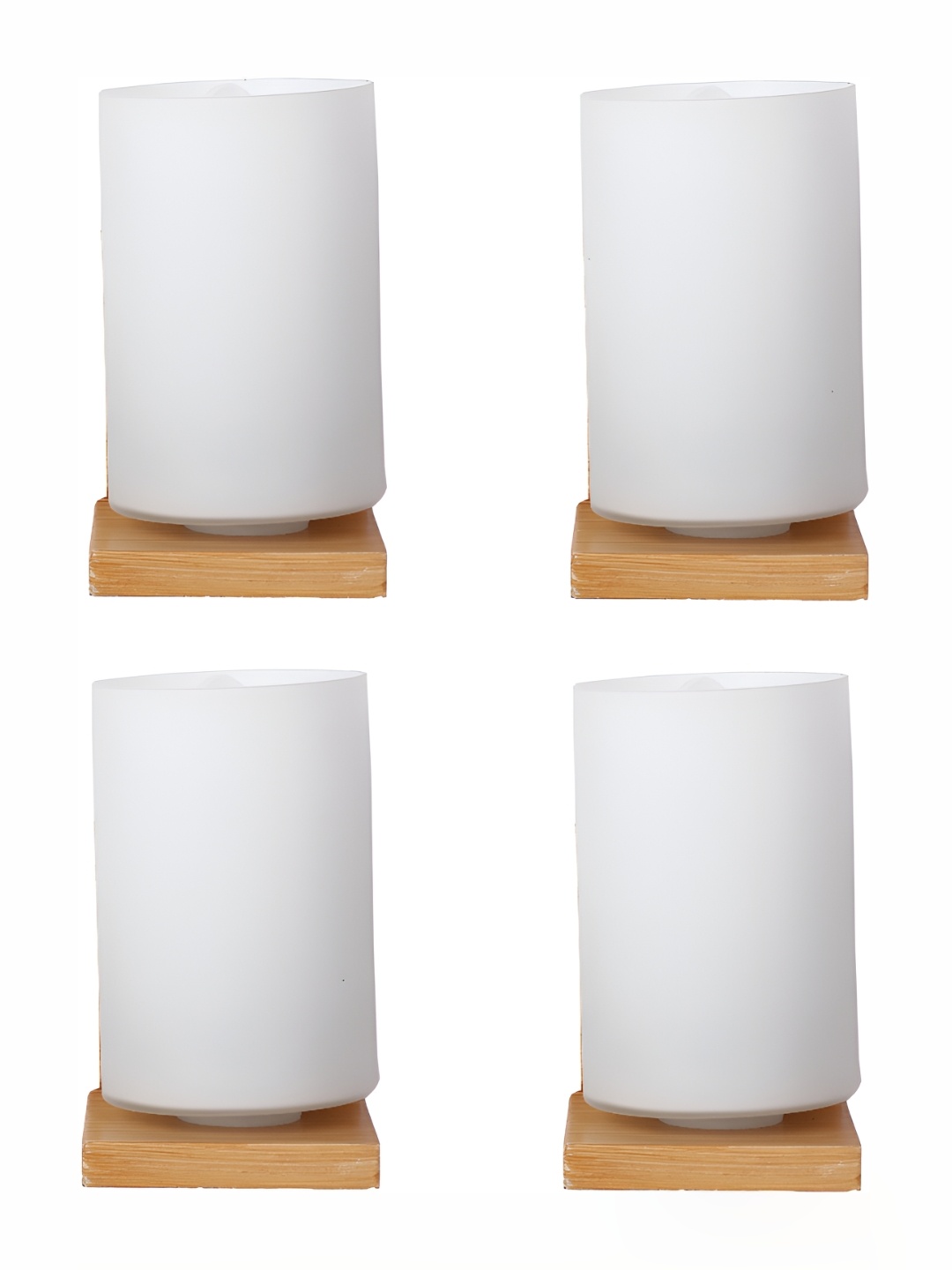 

1ST TIME White 4 Pieces Glass Cylindrical Shaped Contemporary Wall Lamps