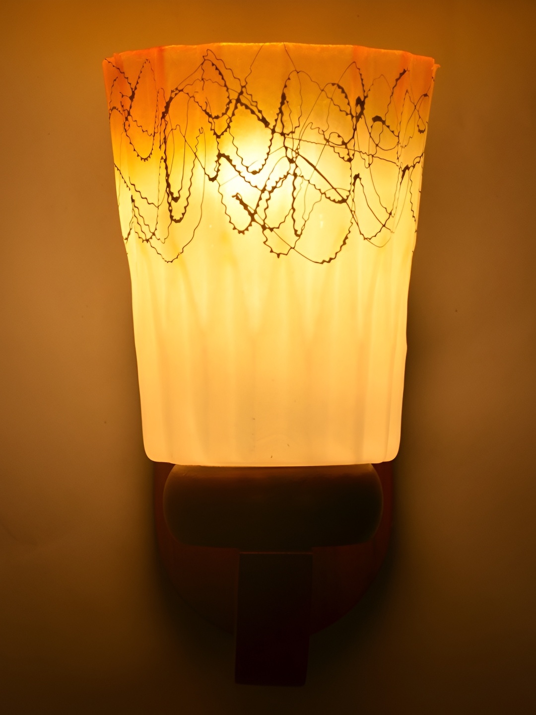 

1ST TIME White & Yellow Printed Glass Contemporary Wall Lamp