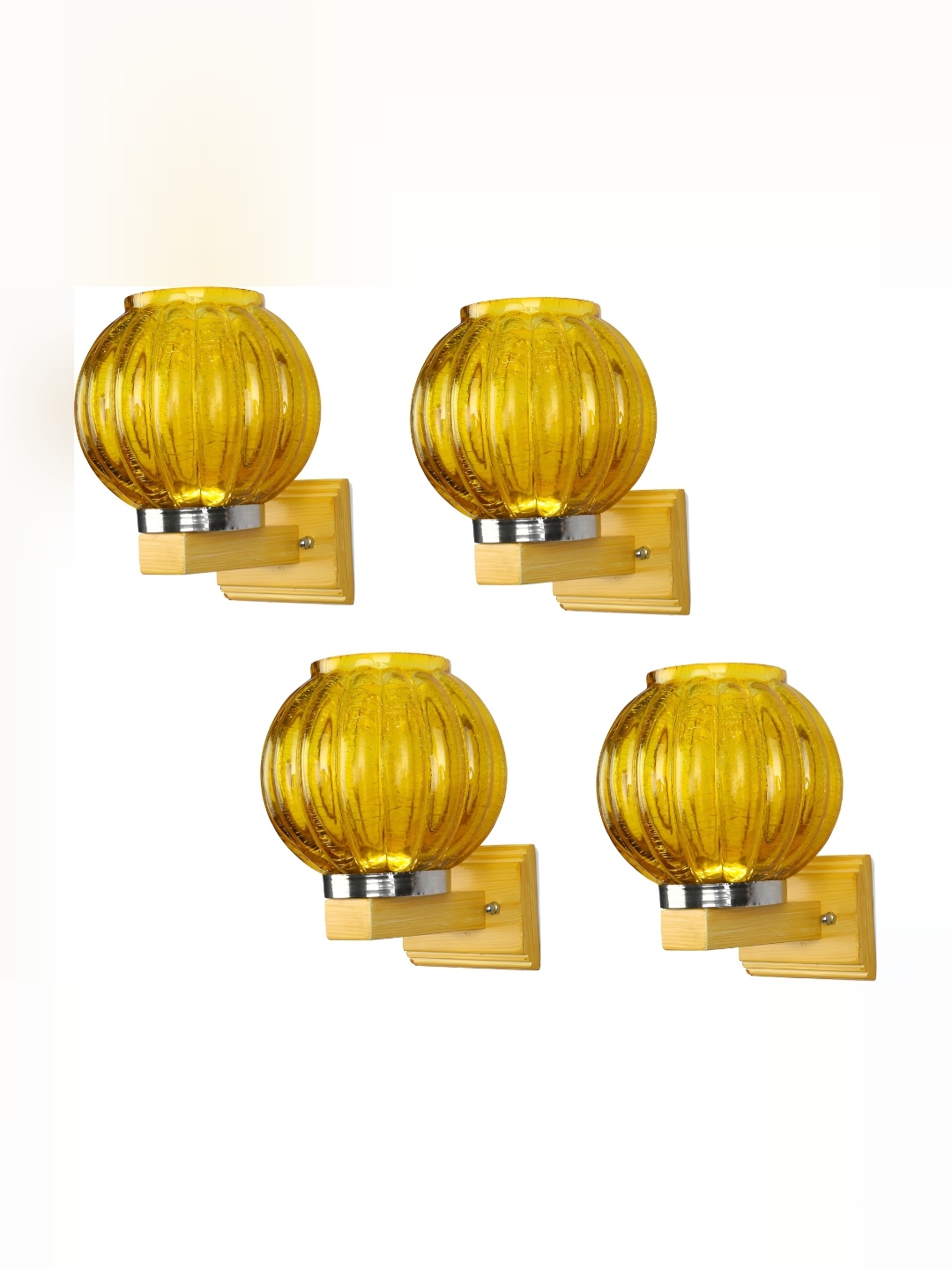 

1ST TIME Yellow 4 Pieces Glass Traditional Spherical Shaped Wall Lamp