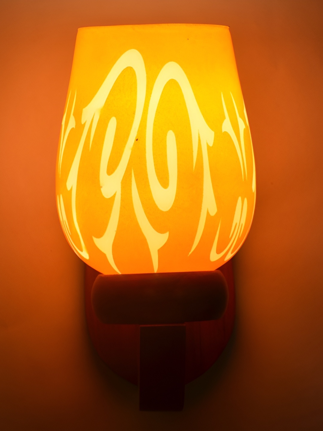 

1ST TIME Orange Printed Glass Traditional Wall Lamp