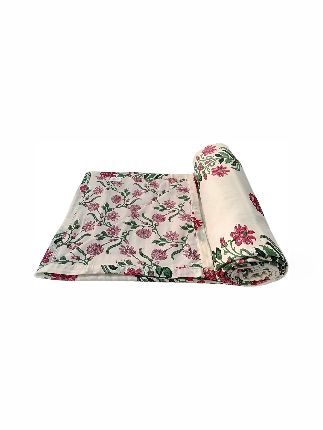 RF RELAXFEEL Beige & Green Floral Heavy Winter 150 GSM Single Bed Dohar