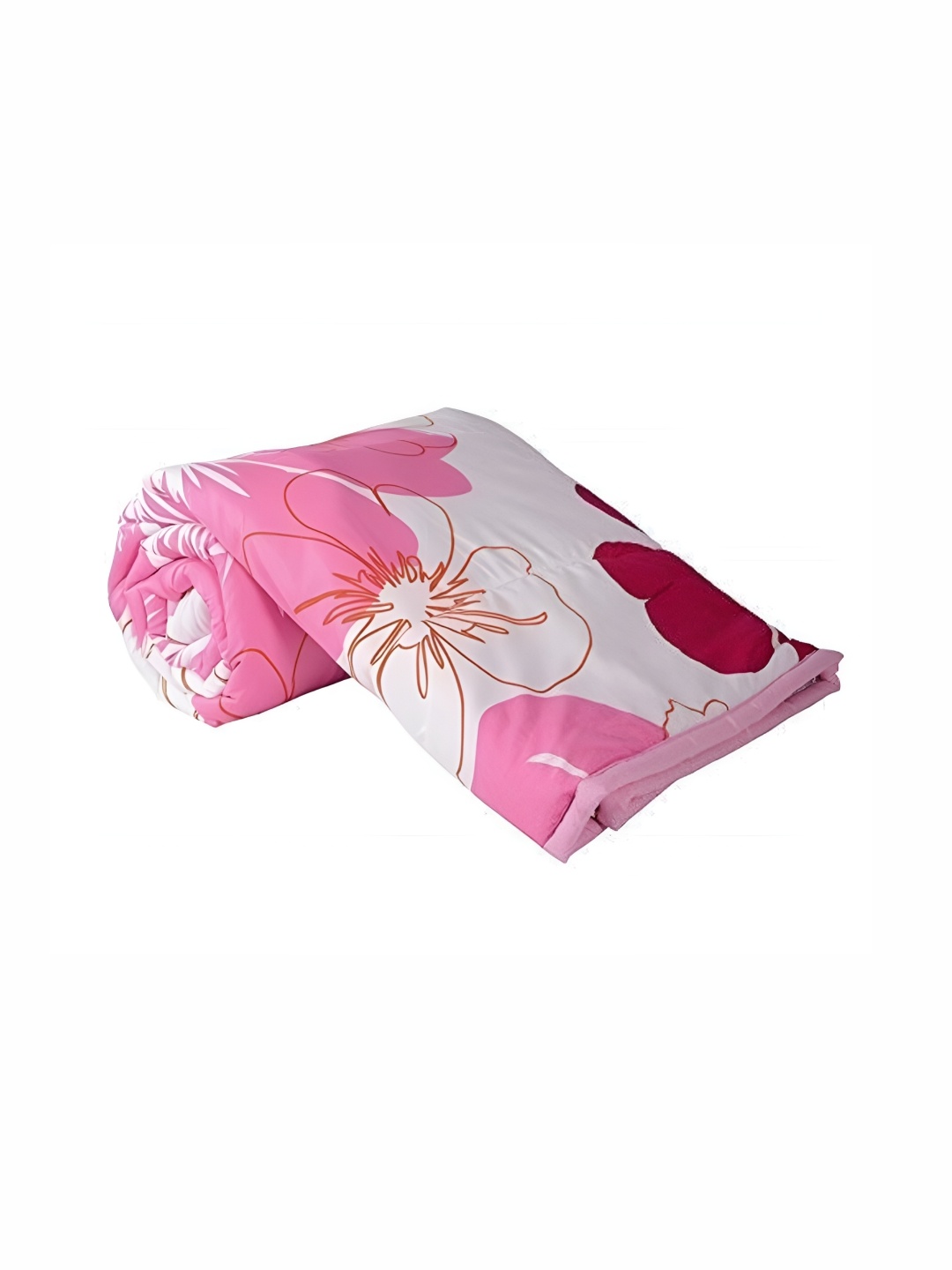 

RF RELAXFEEL White & Pink Floral Microfiber Heavy Winter 150 GSM Single Bed Dohar