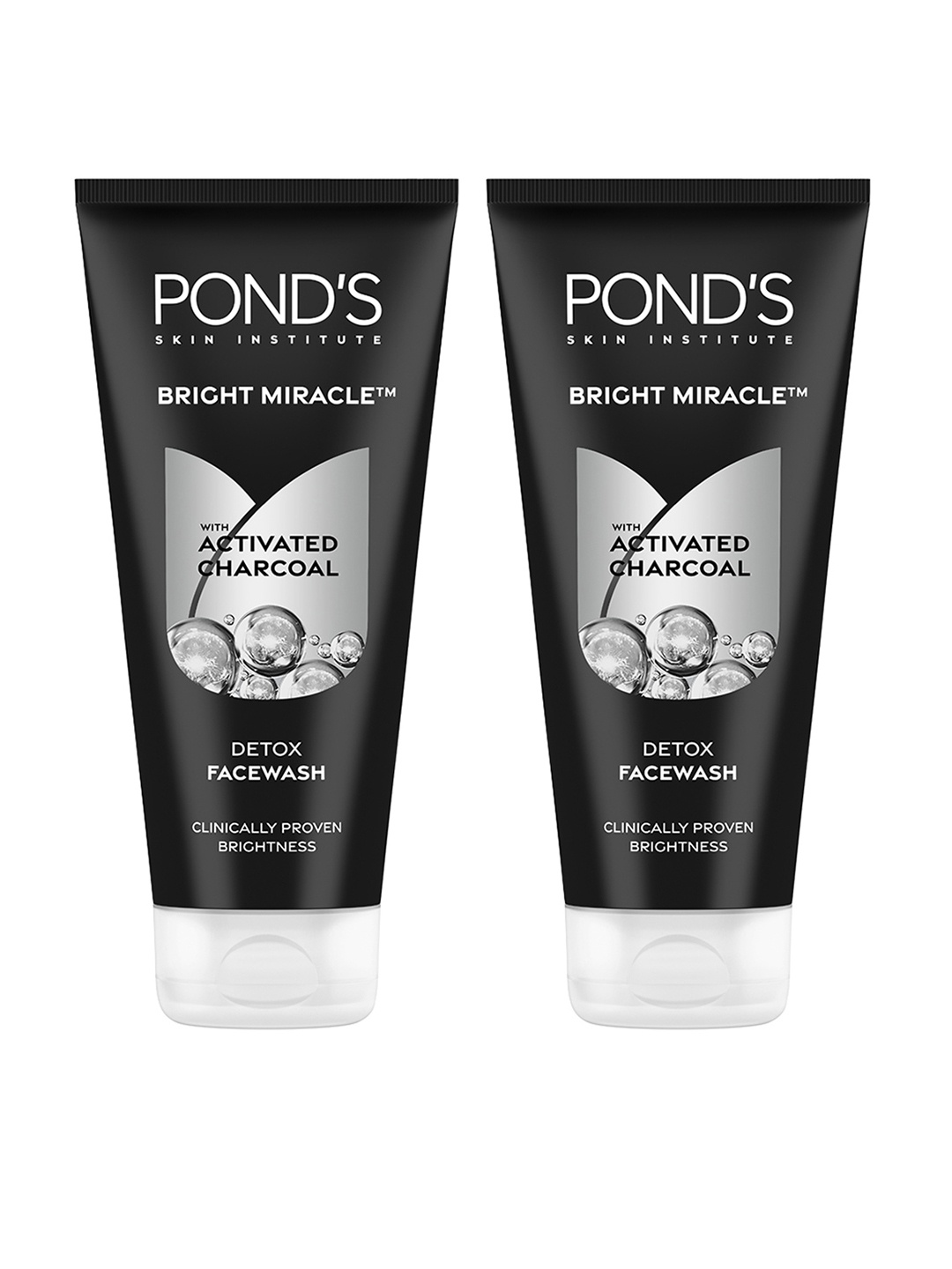 

Ponds Set Of 2 Pure White Anti Pollution Activated Charcoal Face Wash - 200g Each, Black