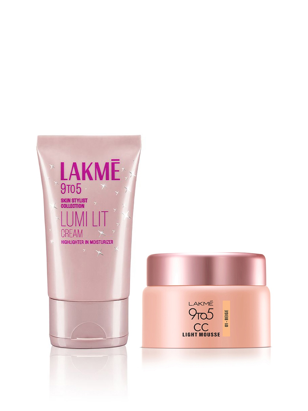 

Lakme Set of 9to5 CC Light Mousse - Beige 01 - 25 g & Lumi Skin Cream - Dewy Rose - 30 g
