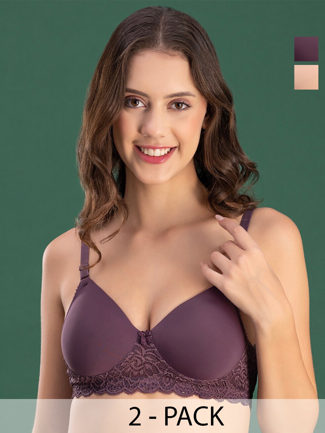 

DressBerry Bra Medium Coverage Lightly Padded, Burgundy