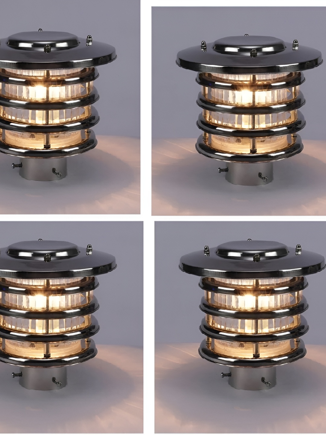

DENICRAAS Silver Toned 4 Pieces Light Outdoor Lamps