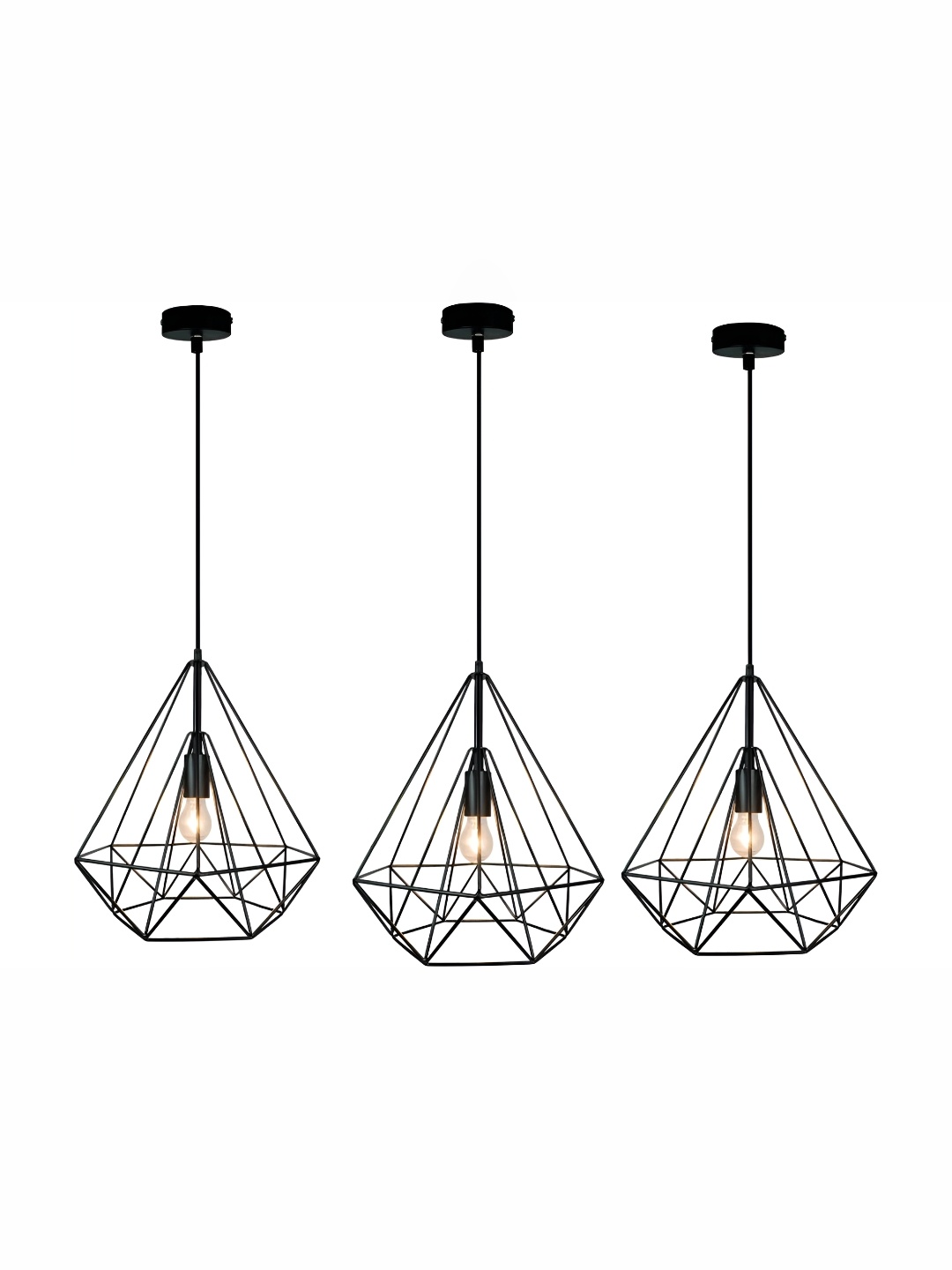 

DENICRAAS 3-Pcs Black Textured Contemporary Ceiling Lamps