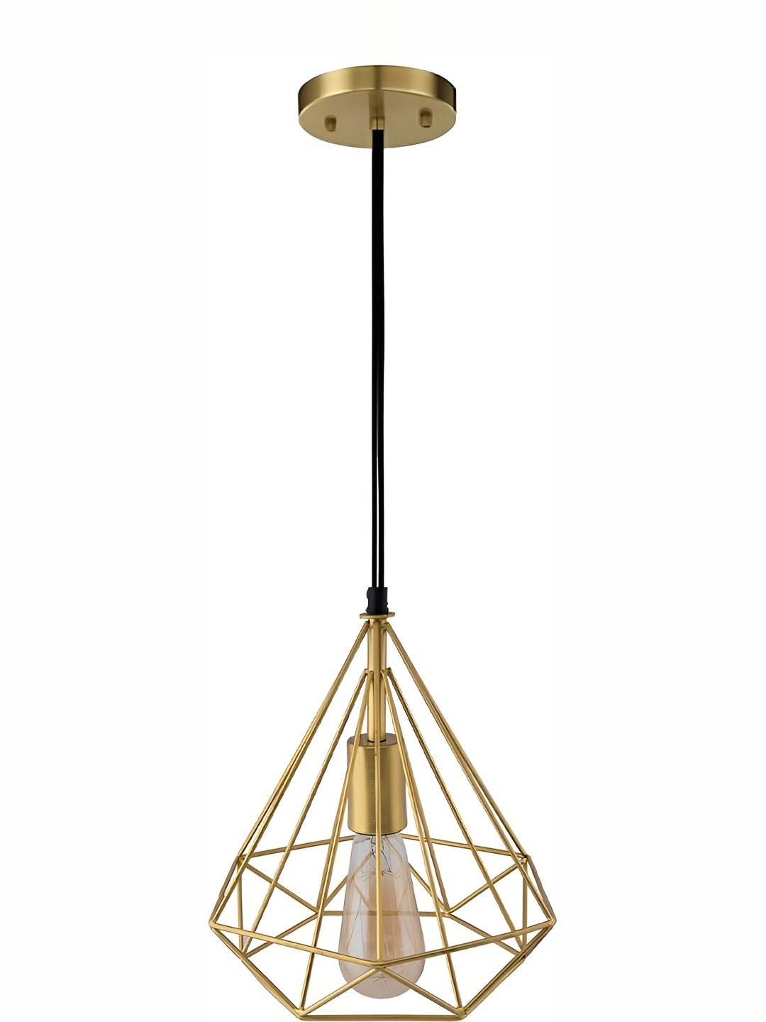 

DENICRAAS Yellow Textured Iron Ceiling Lamp, Gold