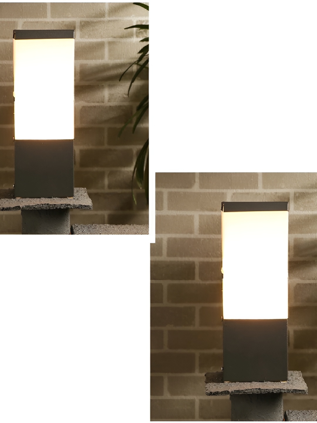

DENICRAAS Grey 2 Pieces Acrylic Gate Outdoor Lamp