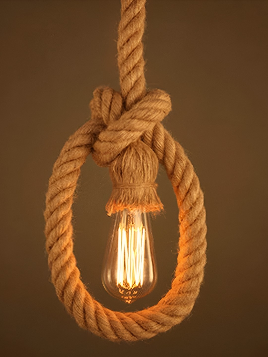 

DENICRAAS Beige Abstract Shaped Textured Jute Ceiling Lamp