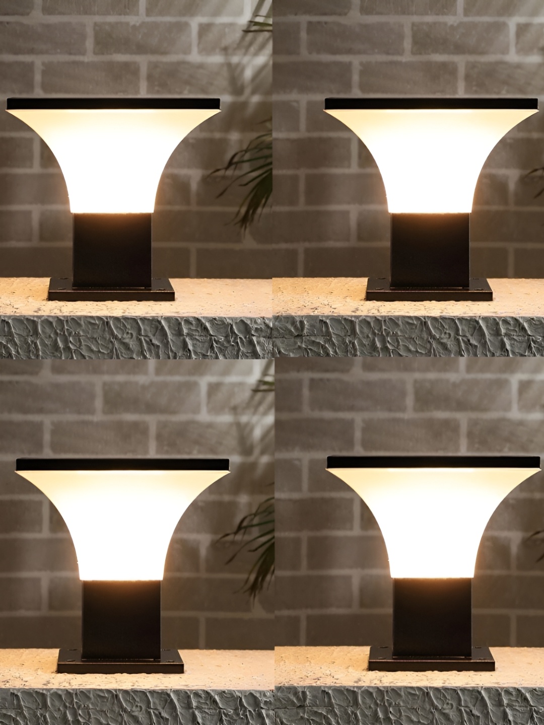 

DENICRAAS Black 4 Pieces Gate Light Outdoor Lamp