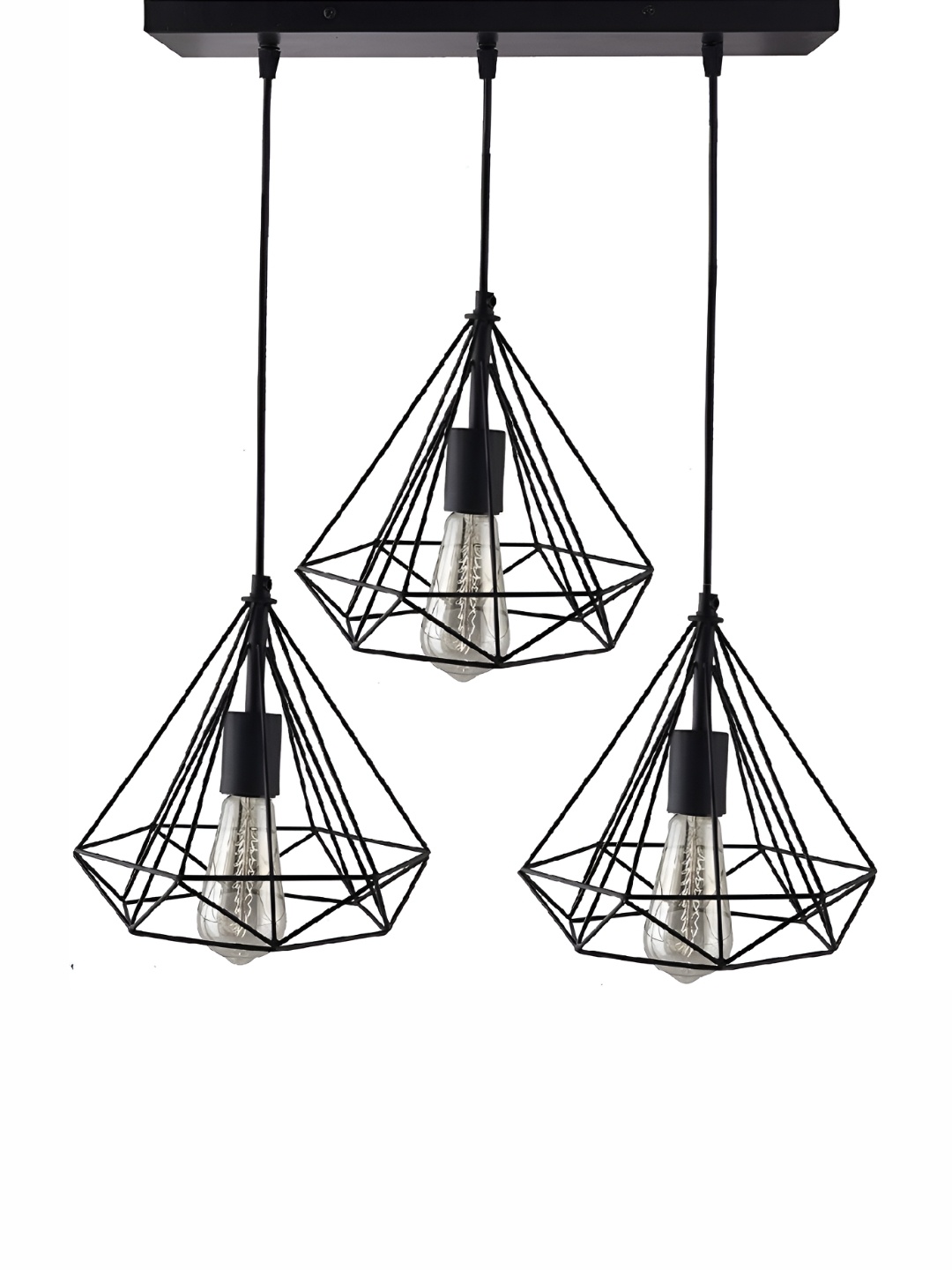 

DENICRAAS Black Textured Contemporary Triangle Shaped Ceiling Lamp
