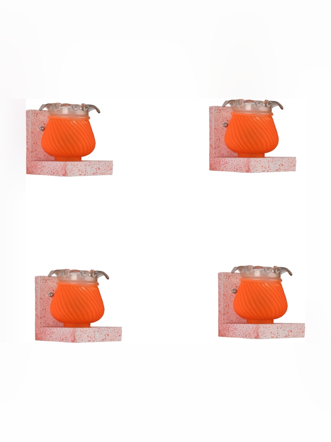 

1ST TIME Orange & White 4 Pieces Printed Glass Contemporary Wall Lamp
