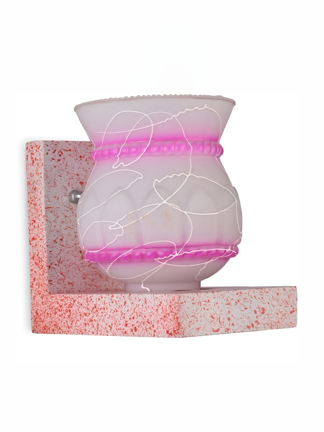 

1ST TIME Pink & White Printed Glass Abstract Shaped Contemporary Wall Lamp