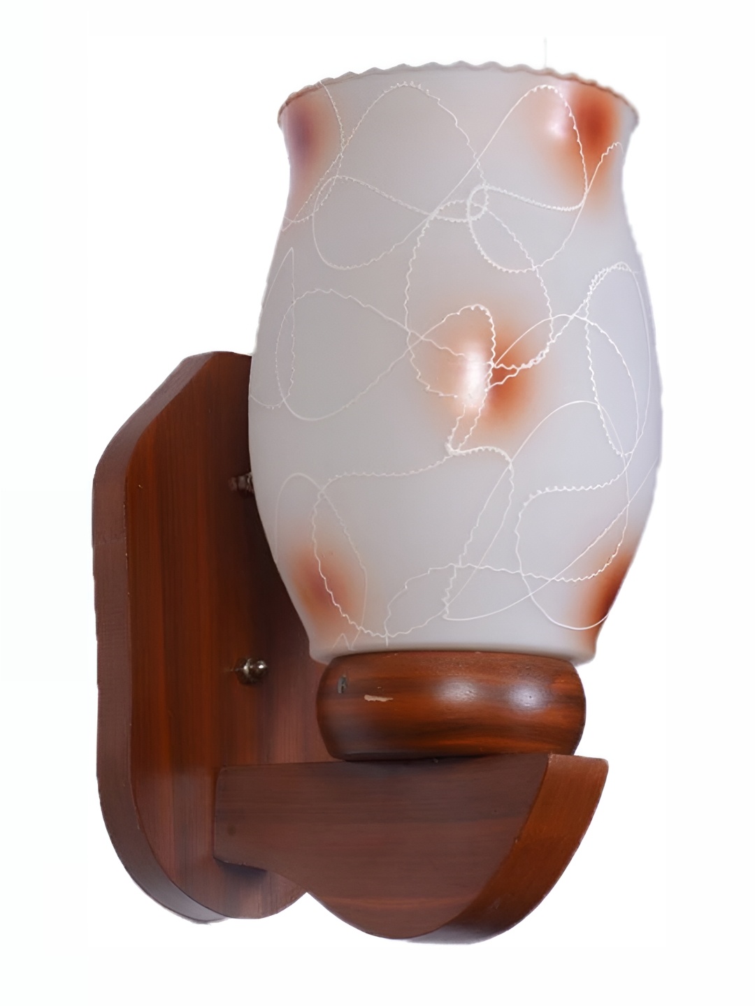 

1ST TIME White & Orange Printed Glass Traditional Wall Lamp