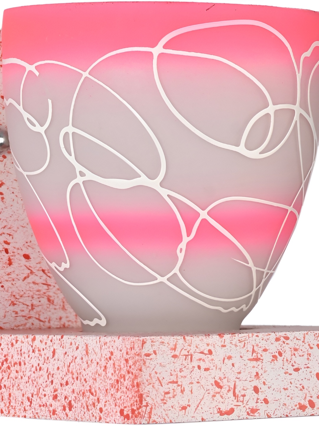 

1ST TIME Pink & White Printed Glass Abstract Shaped Contemporary Wall Lamp