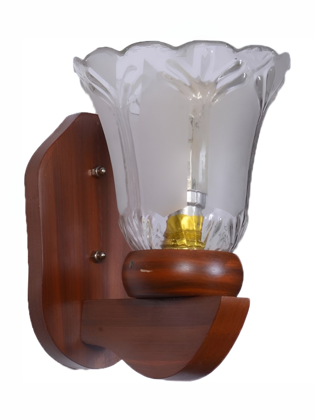 1ST TIME Transparent & Brown Glass Contemporary Wall Lamp