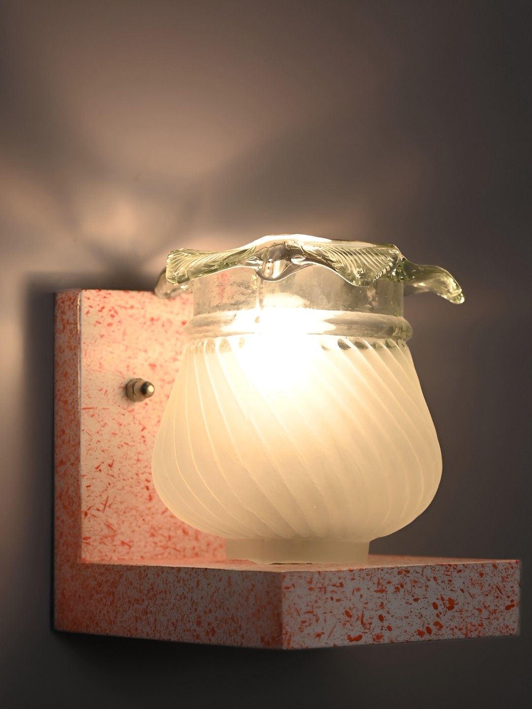 

1ST TIME Transparent Glass Textured Contemporary Bell Shaped Wall Lamp